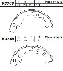 Brake Shoe Set (K3748)