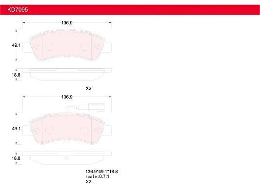 Brake Pad Set, disc brake (KD7095)