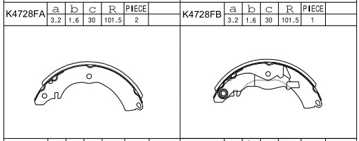 Brake Shoe Set (K4728F)
