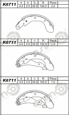 Brake Shoe Set (K6711)