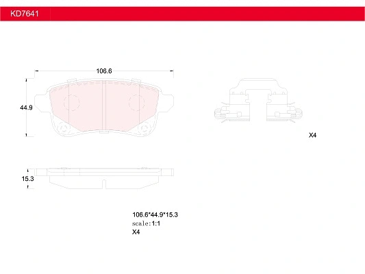 Brake Pad Set, disc brake (KD7641)