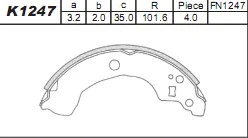 Brake Shoe Set (K1247)