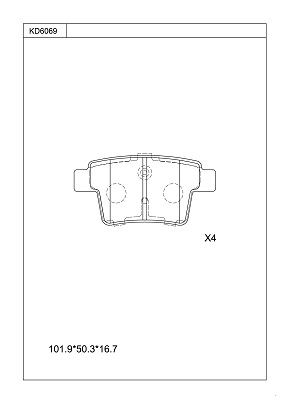 Brake Pad Set, disc brake (KD6069)