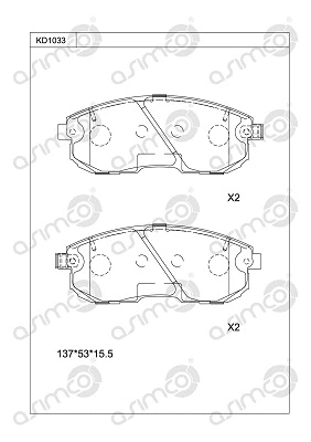 Brake Pad Set, disc brake (KD1033)