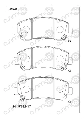 Brake Pad Set, disc brake (KD1047)