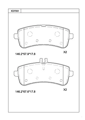 Brake Pad Set, disc brake (KD7051)