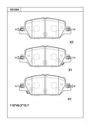 Brake Pad Set, disc brake (KD1004)