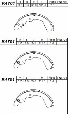 Brake Shoe Set (K4701)