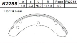 Brake Shoe Set (K2255)