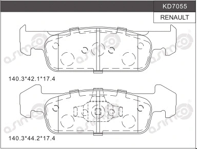 Brake Pad Set, disc brake (KD7055)