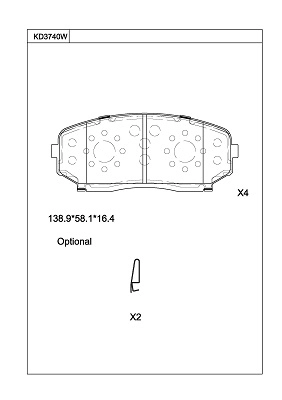 Brake Pad Set, disc brake (KD3740W)