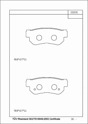 Brake Pad Set, disc brake (KD0203S)