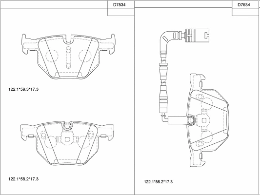 Brake Pad Set, disc brake (KD7534)