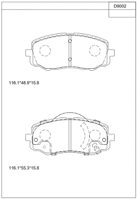 Brake Pad Set, disc brake (KD9002)