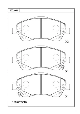 Brake Pad Set, disc brake (KD2054)