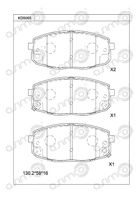 Brake Pad Set, disc brake (KD9065)