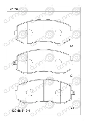 Brake Pad Set, disc brake (KD1799)