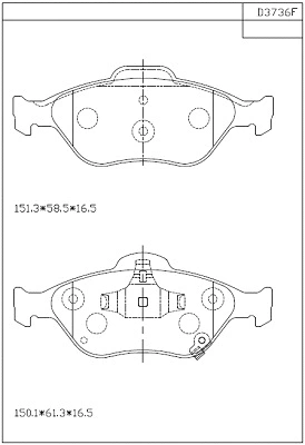 Brake Pad Set, disc brake (KD3736F)