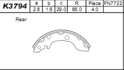 Brake Shoe Set (K3794)