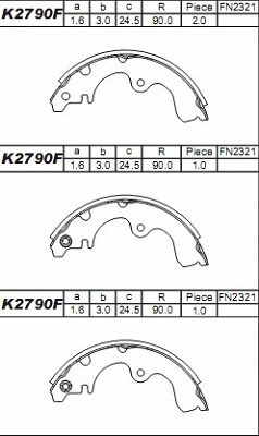 Brake Shoe Set (K2790F)