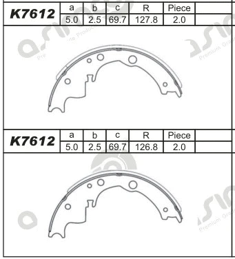 Brake Shoe Set (K7612)