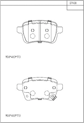 Brake Pad Set, disc brake (KD7458)