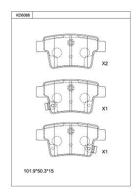 Brake Pad Set, disc brake (KD6068)