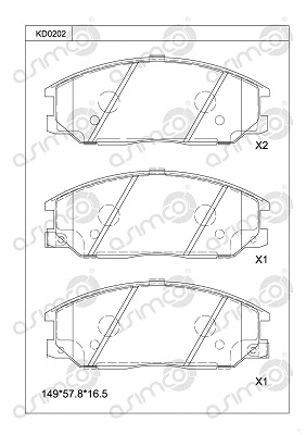 Brake Pad Set, disc brake (KD0202)