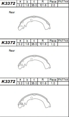 Brake Shoe Set (K3372)