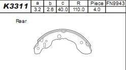 Brake Shoe Set (K3311)