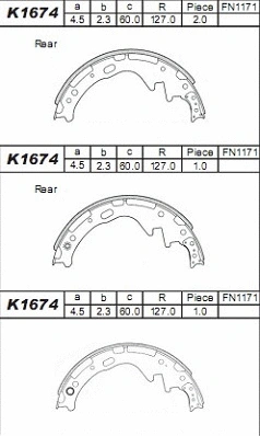 Brake Shoe Set (K1674)