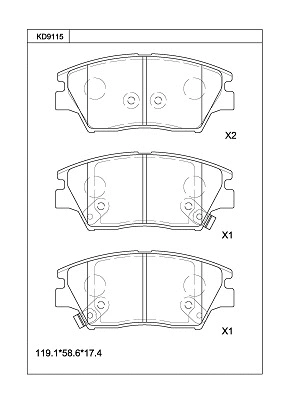 Brake Pad Set, disc brake (KD9115)