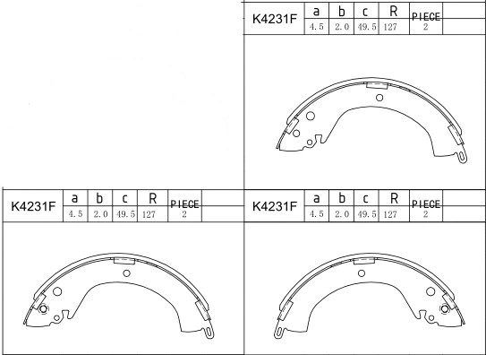 Brake Shoe Set (K4231F)