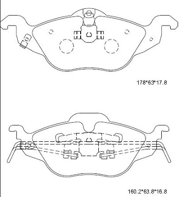 Brake Pad Set, disc brake (KD9716)