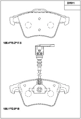 Brake Pad Set, disc brake (KD7011)