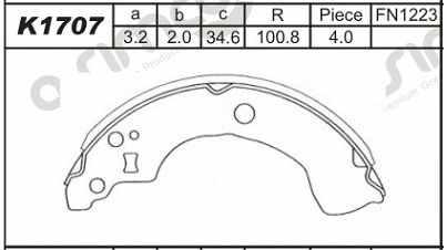 Brake Shoe Set (K1707)