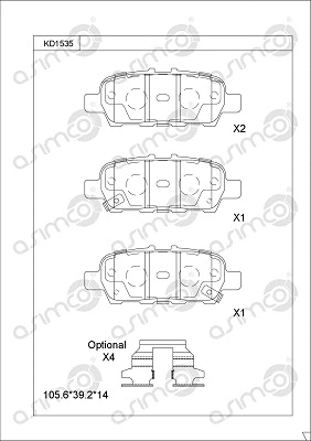 Brake Pad Set, disc brake (KD1535)