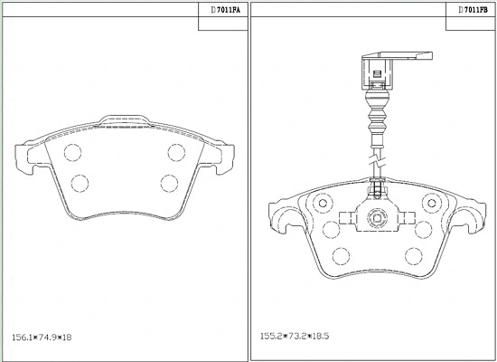 Brake Pad Set, disc brake (KD7011F)