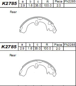 Brake Shoe Set (K2785)