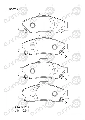 Brake Pad Set, disc brake (KD3026)