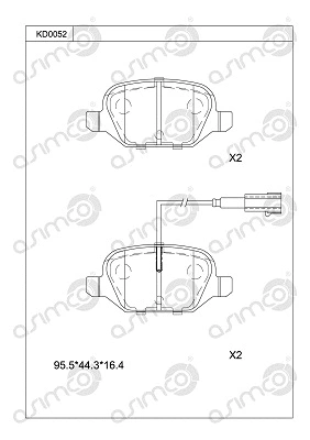 Brake Pad Set, disc brake (KD0052)