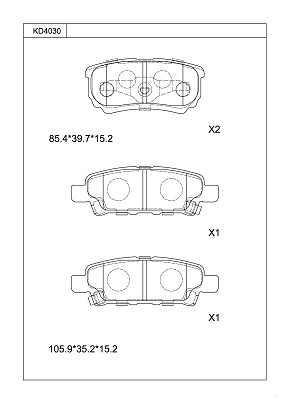Brake Pad Set, disc brake (KD4030)