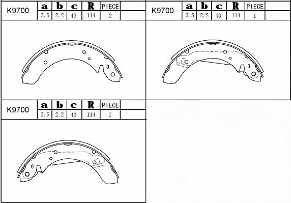 Brake Shoe Set (K9700)