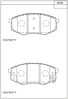 Brake Pad Set, disc brake (KD9780)