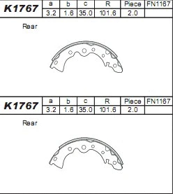 Brake Shoe Set (K1767)