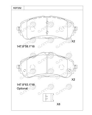 Brake Pad Set, disc brake (KD7252)