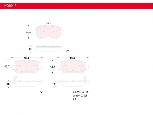 Brake Pad Set, disc brake (KD9045)