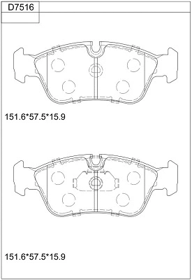 Brake Pad Set, disc brake (KD7516)