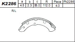 Brake Shoe Set (K2286)