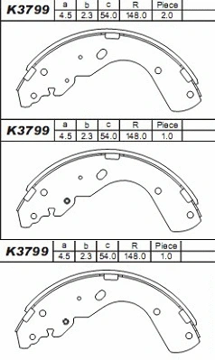 Brake Shoe Set (K3799)